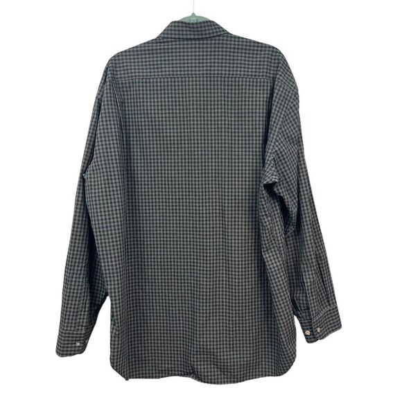 Hart Schaffner Marx Plaid Shirt Button Up Long Sleeve Gray Men XL Made in Italy - Picture 5 of 6